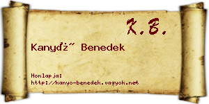 Kanyó Benedek névjegykártya