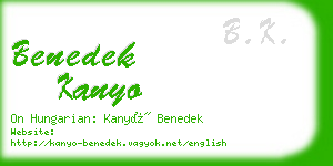 benedek kanyo business card